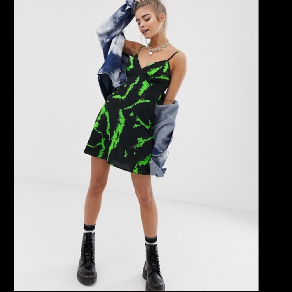 Green and Black Women's Dress